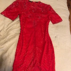 Vintage Red Beaded Dress